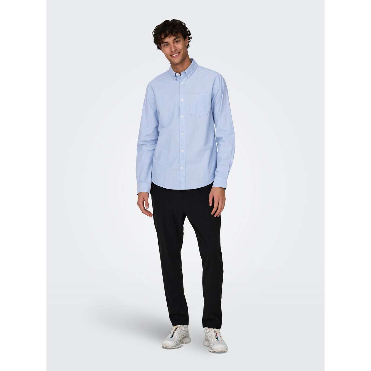 ONLY & SONS MEN’S SLIM FIT COTTON OXFORD SHIRT 22019669 CASHMERE BLUE